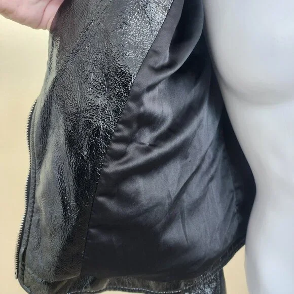BLANK NYC Women's Patent Leather PUNK BIKER Jacket - Size Small - Picture 13 of 13